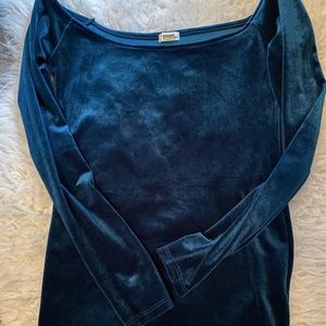 velour off shoulder shirt